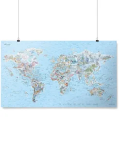 Mapas impresionantes – Póster del mapa mundial – Mapa de buceo reescribible