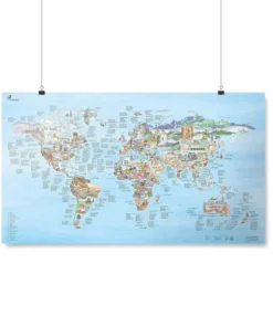Awesome Maps – Póster del mapa mundial Mapa de escalada reescribible