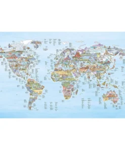 Mapas impresionantes – Póster del mapa mundial – Mapa de pesca reescribible