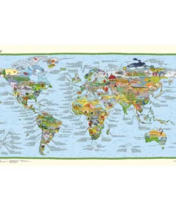 Awesome Maps – Póster del mapa mundial Mapa de fútbol reescribible