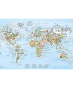 Awesome Maps – Póster del mapa mundial Mapa de senderismo reescribible