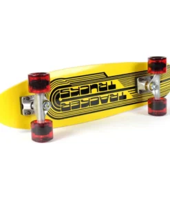 TRACKER Skateboard – Classic Small Wing Cruizer – Yellow 29′ (73 cm) – Red Wheels