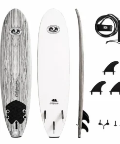 CBC – Tabla de surf de espuma – Softboard 7’0 – Madera / Blanco