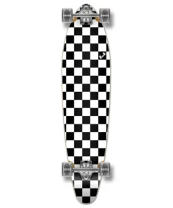 YOCAHER – Longboard Checker White Kicktail – Tabla completa