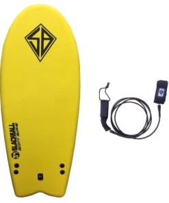 CBC – Tabla de surf de espuma – Softboard Black Ball – 54 inch Fish – Amarillo