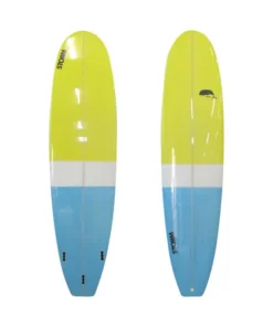 STORM Surfboard – Mini Malibu – 6’8 – Beluga – Amarillo / Azul