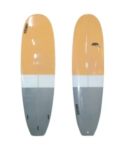 STORM Surfboard – Mini Malibu – 6’6 – Beluga – Naranja / Gris