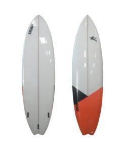 STORM Surfboard – Flying Fish 6’10 – Clear / Rojo