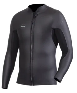 VISSLA – NORTH SEAS Chaqueta lisa con cremallera frontal – 2MM – Negro