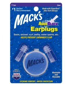 TAPONES PARA LOS OÍDOS MACK – Aqua Block – Transparente – 1 par