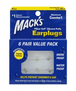 MACK’S EARPLUGS – Pillow Soft – Tapones para los oídos para adultos – 6 pares
