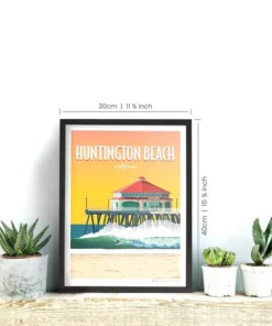 MAPAS IMPRESIONANTES – Póster – Huntington Beach