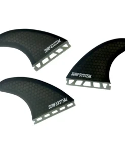 SURF SYSTEM – 3 quillas Fiberglass Honeycomb compatibles con Futures – Talla M – Smoke