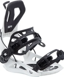 SP BINDINGS – Fixations Snowboard FT360 2025 (Entrée arrière) – White / Black