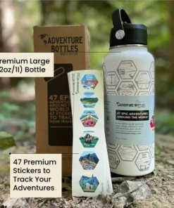 AWESOME MAPS – Adventure Bottle & Stickers – 1 Litro