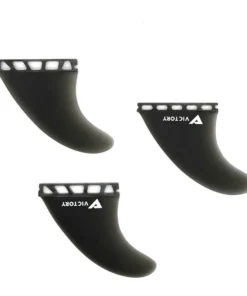 VICTORY – Quillas Medium Thruster – Fibra de vidrio – Compatible con Futures – Black