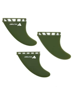 VICTORY – Quillas Medium Thruster – Fibra de vidrio – Compatible con Futures – Verde càqui