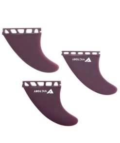 VICTORY – Quillas Medium Thruster – Fibra de vidrio – Compatible con Futures -Plum