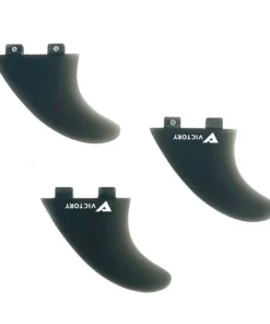 VICTORY – Quillas Thruster Medium – Fibra de vidrio – Compatible con FCS – Negro