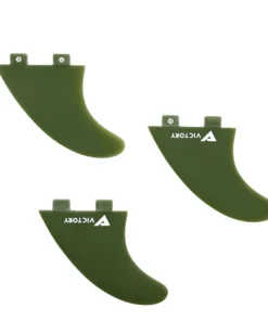 VICTORY – Quillas Thruster Medium – Fibra de vidrio – Compatible con FCS – Verde càqui