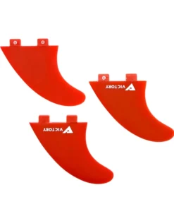 VICTORY – Quillas Thruster Medium – Fibra de vidrio – Compatible con FCS – Rojo