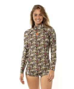 SISSTR – Traje de neopreno Summer Seas para mujer 2/2mm – Floral / Negro
