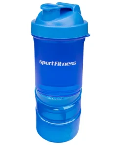 Shaker Azul 400ml Con Mezclador y Compartimientos