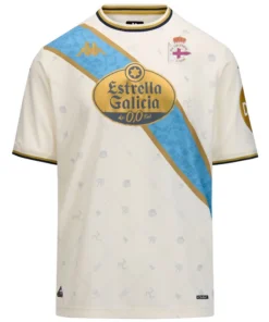 CAMISETA KOMBAT DEPORTIVO DE LA CORUÑA 25/26 – White Antique-Azure-Gold-SPONSOR 2