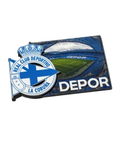 IMAN MADERA 2 CAPAS ESCUDO BLANCO Y AZUL ESTADIO – Unico