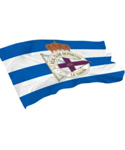BANDERA GRANDE RAYAS HORIZONTALES ESCUDO – AZUL/BLANCO