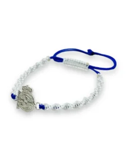 PULSERA DOBLE PLATA ESCUDO – AZUL/BLANCO