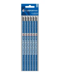 SET 6 LAPICES GOMA DEPORTIVO DE LA CORUÑA – AZUL