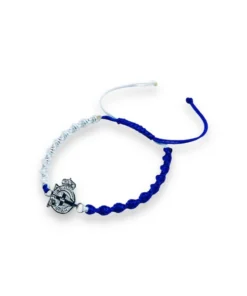 PULSERA PLATA ESCUDO DEPORTIVO – BLANCO/AZUL