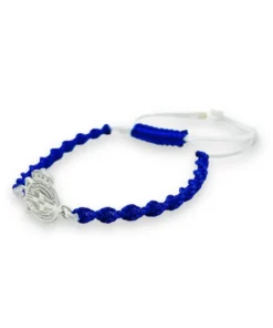 PULSERA DOBLE AZUL Y BLANCA PLATA ESCUDO – AZUL Y BLANCO