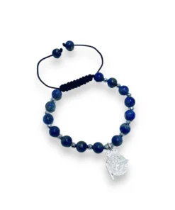PULSERA LAPISLAZULI PLATA ESCUDO DEPORTIVO – PLATA