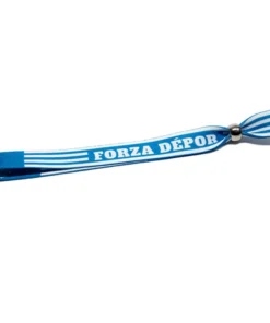 PULSERA TELA TEXTO FORZA DEPOR 2025 – AZUL Y BLANCO