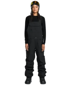 Volcom Creston 3D Stretch Bib black peto de snowboard de mujer