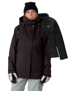 686 Smarty 3 in 1 Spellbound black herringbone chaqueta de snowboard de mujer