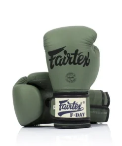 Guantes de boxeo de entrenamiento Fairtex F-Day verde 100% cuero