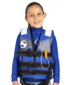 Chaleco niños azul/amarillo de 6 a 10 años S/159