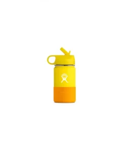 Botella Hydroflask niños con pajita 12oz/354mL Wide Mouth Straw Lid Lemon