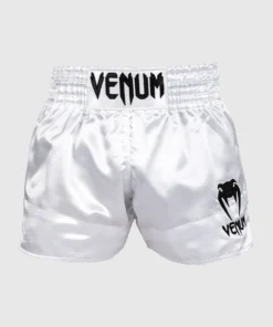 Short Boxeo Tailandés Venum Classic Blanco/Negro