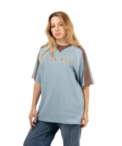 REMERA RUSTY NAPLES CONTRAST OVERSIZE SPORT CEL MUJER