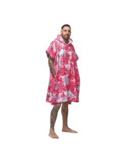 After Essentials Big Leaves pink poncho