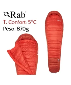 Alpine 0 Regular LZ (Dark Horizon/Tuscan Red) – Saco de dormir de plumas ligero – Rab