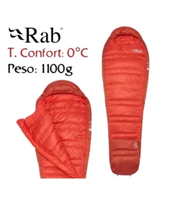 Alpine -6 Regular LZ (Dark Horizon/Tuscan Red) – Saco de dormir de plumas ligero – Rab