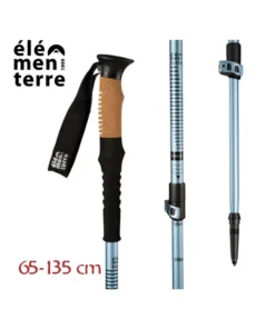 Apagado (Azul/Negro) – Bastón de trekking de corcho con cierre rápido – Elementerre
