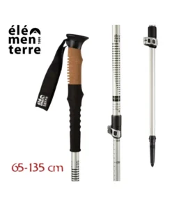 Apagado (Blanco/Negro) – Bastón de trekking de corcho con cierre rápido – Elementerre