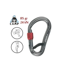 atom belay lock (gun metal) – mosquetón hms con rosca – camp