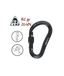 atom lock (black) – mosquetón hms de rosca – camp